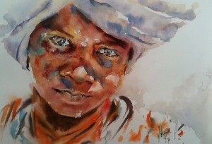 Jeune Africain au turban gris