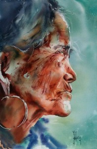 Femme de profil