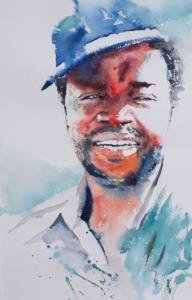 Homme à la casquette bleue