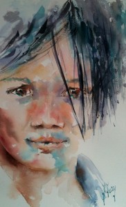 Jeune fille aux cheveux raides
