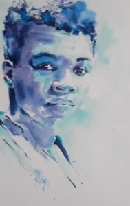 Jeune homme bleu
